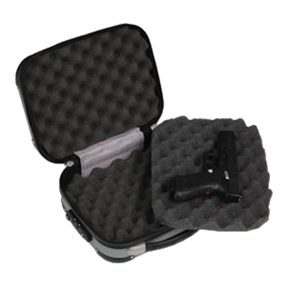 Bulldog Pistol Case Double Molded with TSA Lock Grey Picture of Bulldog Cases 9x12x5 Grey Mold Dbl Pistol Case w/TSA combo lock-hndle-heavy duty eggcrate