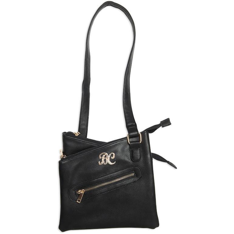 Bulldog Cross Body Style Conceal Carry Purse W/ Holster - Small Black Picture of Bulldog Cases Cross Body Style Purse w/Holster - Black (9.5" x 9.5" x 1.5")