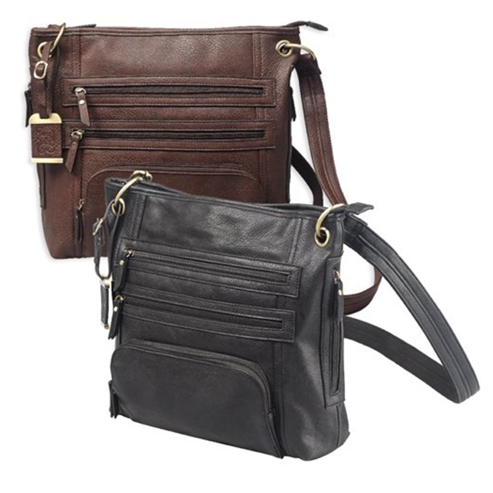 Bulldog Large Cross Body Style Purse w/Holster - Chocolate Brown Picture of Bulldog Cases Large Cross Body Style Purse w/Holster - Chocolate Brown