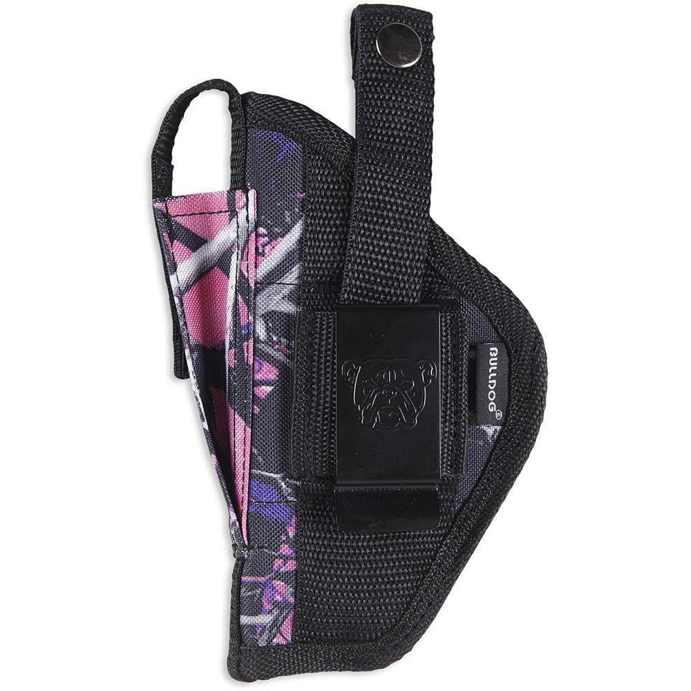 Bulldog Extreme Handgun Holster with Belt Loop and Clip for Mini Semi Autos Ruger LCP Muddy Girl Pink Camo Ambi Picture of Bulldog Cases EXTREME HOLSTER MUDDY GIRL BOBCA