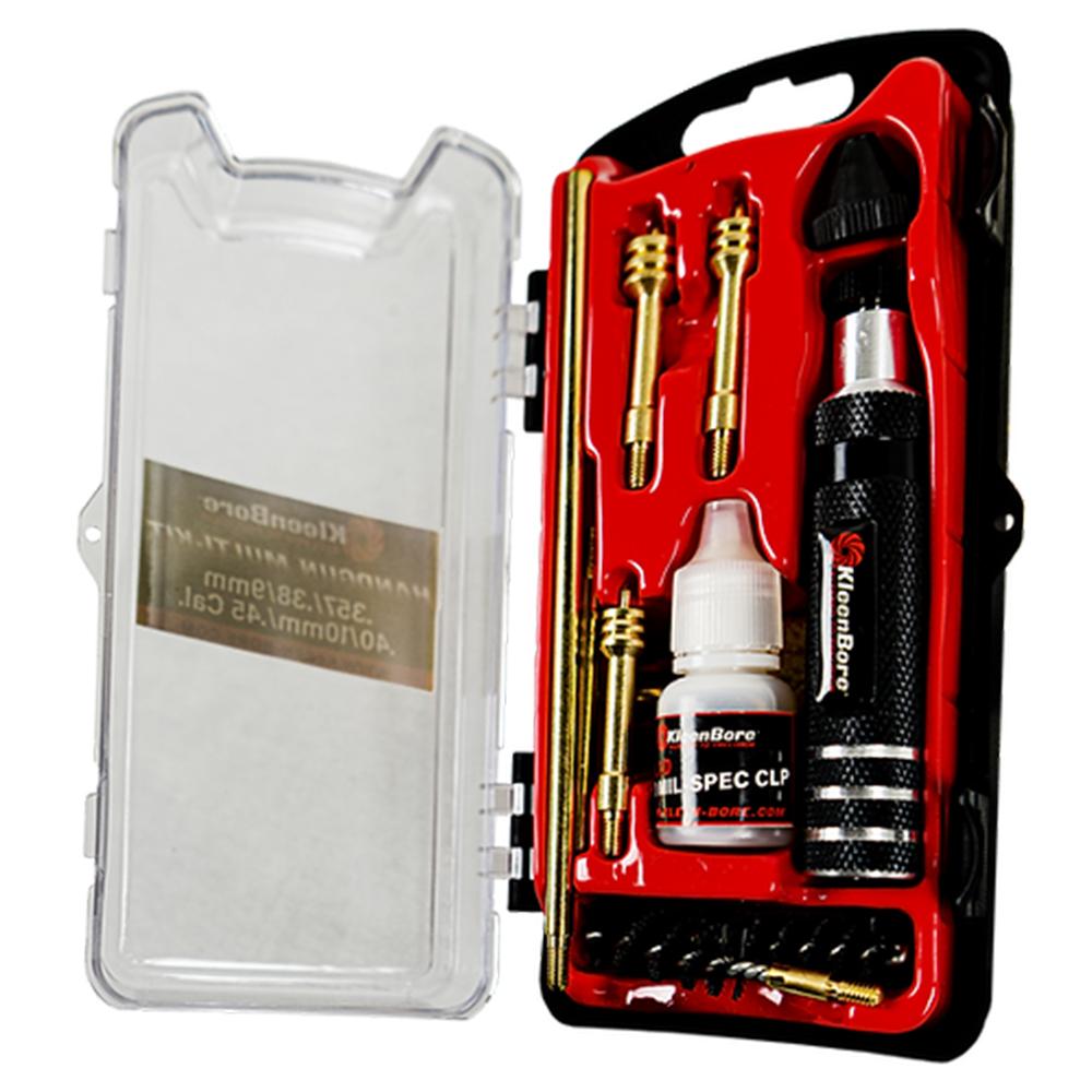 KleenBore Multi-Handgun Cleaning Kit .38/9mm Luger/10mm/.40/.45 Caliber Picture of Kleen Bore KleenBore Multi-Handgun .38/9/10mm/.40/.45 Caliber Cleaning Kit