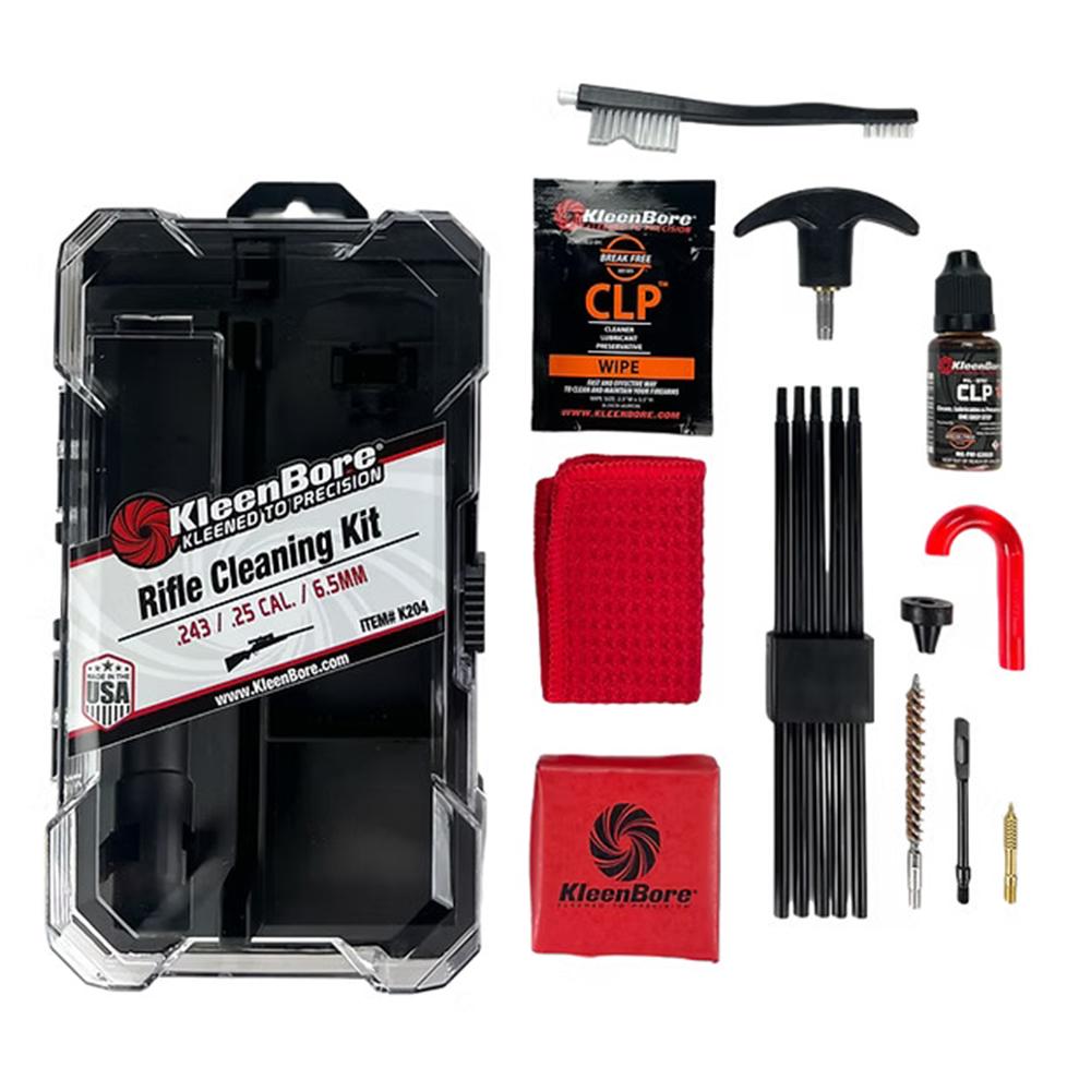 Kleenbore Rifle Cleaning Kit .243/.25/6.5mm Picture of Kleen Bore KleenBore 243/25/6.5mm Rifle Cleaning Kit