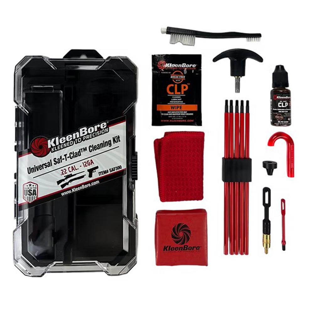 KleenBore Universal SAF-T-CLAD Cleaning Kit .22 Cal. - 12 ga Handgun Rifle Shotgun Picture of Kleen Bore KleenBore Universal Saf-T Clad Cleaning Kit (Handgun Rifles & Shotgun)