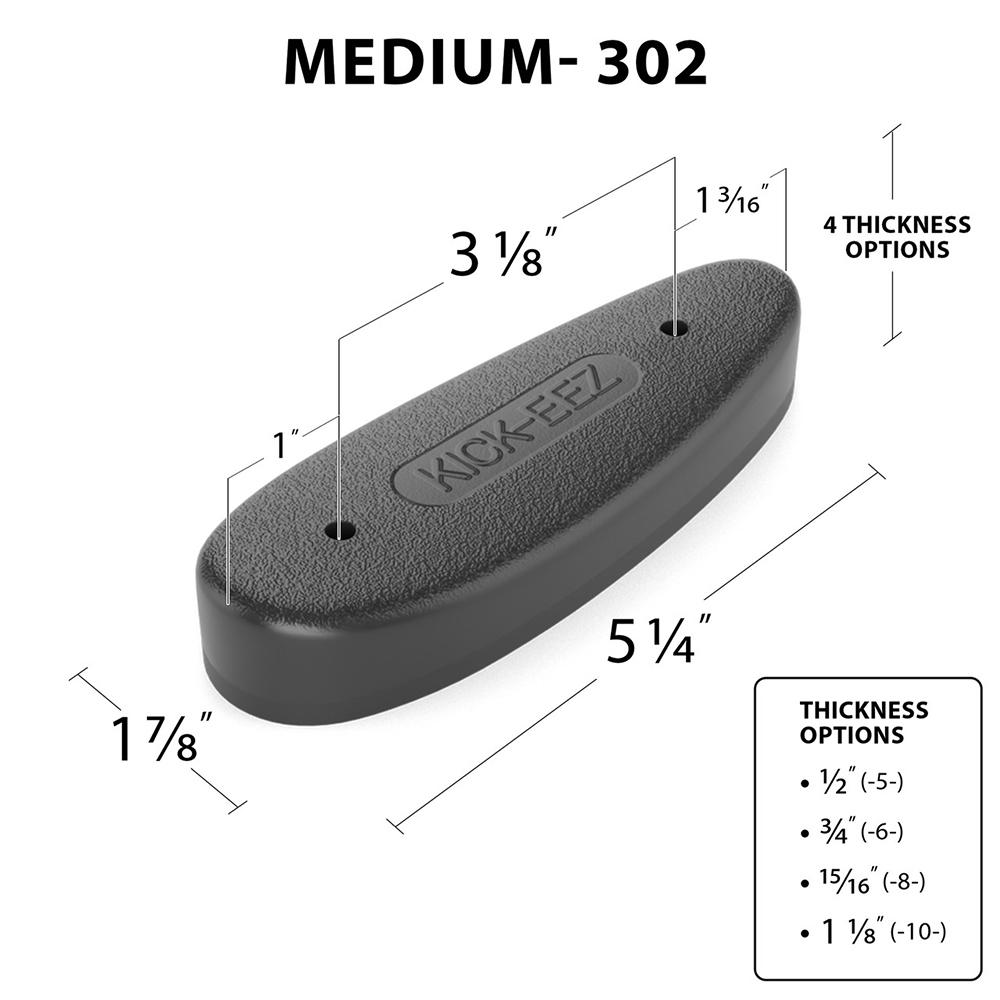 KICK-EEZ All Purpose Recoil Pad - 5 1/4" L x 1 7/8" W x 1/2" T Black Picture of Kick Eez Products BLK.ALL PURPOSE 1 7/8X5 1/4X 1/2