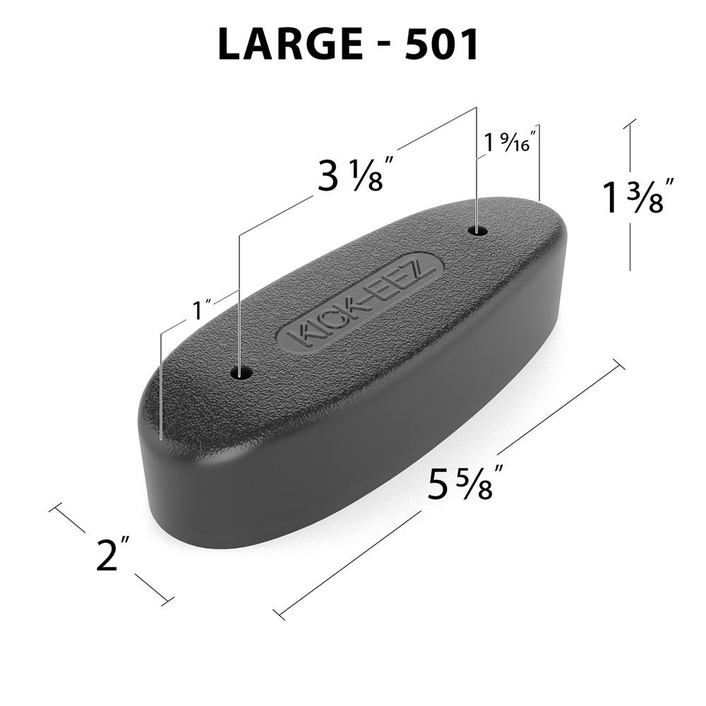 KICK-EEZ Magnum Recoil Pad - 5 5/8" L x 2" W x 1 3/8" T Black Picture of Kick Eez Products BLACK MAGNUM 2 X 5 5/8 X 1 3/8