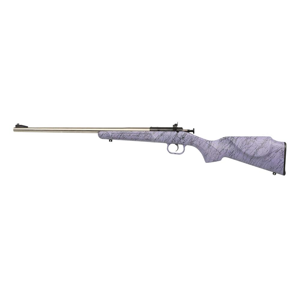 Keystone Crickett "My First Rifle" .22 LR Single Shot 16.1" Barrel Purple with Black Webbing Picture of Keystone Sporting Arms Crickett 22LR Stnls Purple w/Black Web Syn Stk