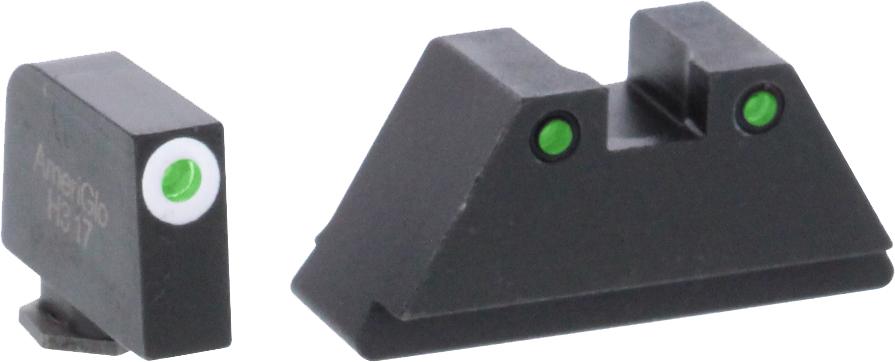 Picture of Ameriglo Green Tritium Round Outline White .315/black .392 for Glock TallSuppressor