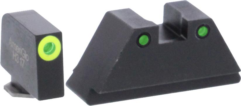 Picture of Ameriglo Green Tritium LimeGreenLumi Rnd Outline .315/Black .394 for Glock Tall Supp