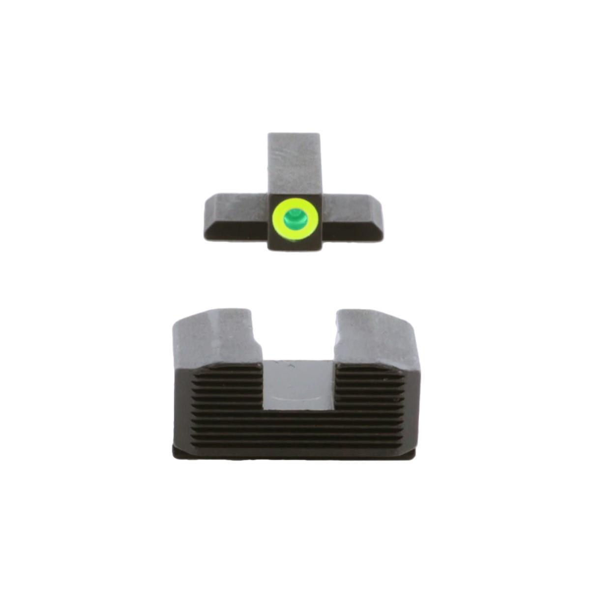 Ameriglo Green Tritium LumiGreen Outline Front Black Serrated Rear Hellcat Standard Picture of Ameriglo Green tritium LumiGreen Outline FRONT Black serrated REAR Hellcat Std
