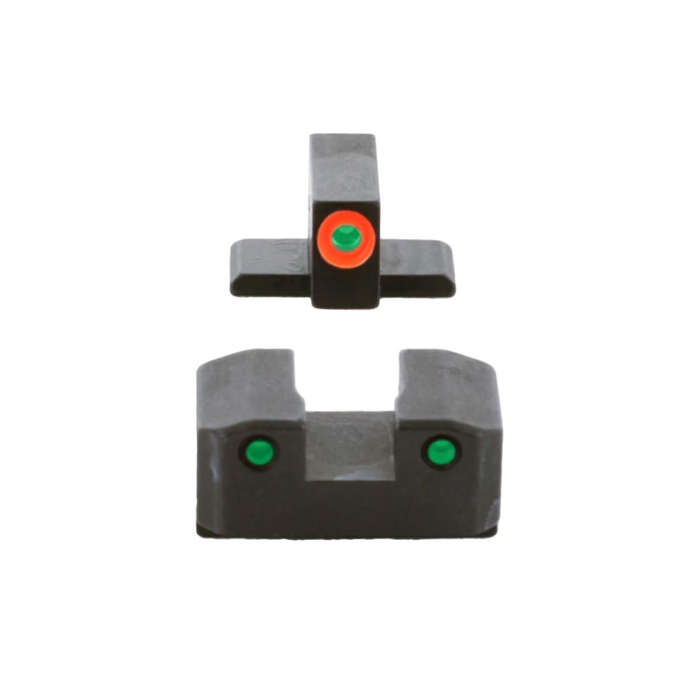 Ameriglo Trooper Tritium Handgun Sight Set for Sig with #6 Front and #8 Rear Green Rear Green with Orange Front Picture of Ameriglo Trooper SIG Sight (most w/ #6 front & #8 rear) Green Tritium Orange