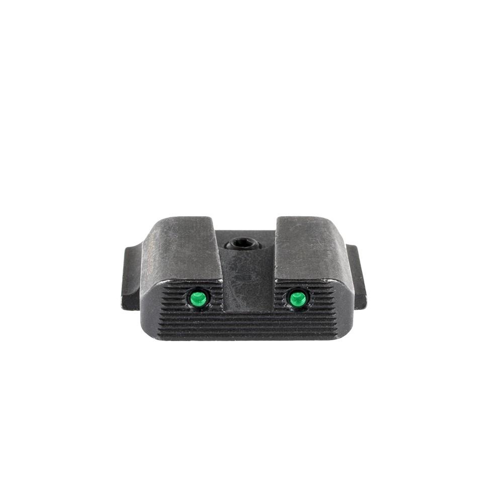 Ameriglo 2-Dot Tritium Rear Handgun Sight for S&W M&P Shield (Excludes EZ) Green with Black Picture of Ameriglo Tritium Rear Sight SW M&P (excludes EZ) Green