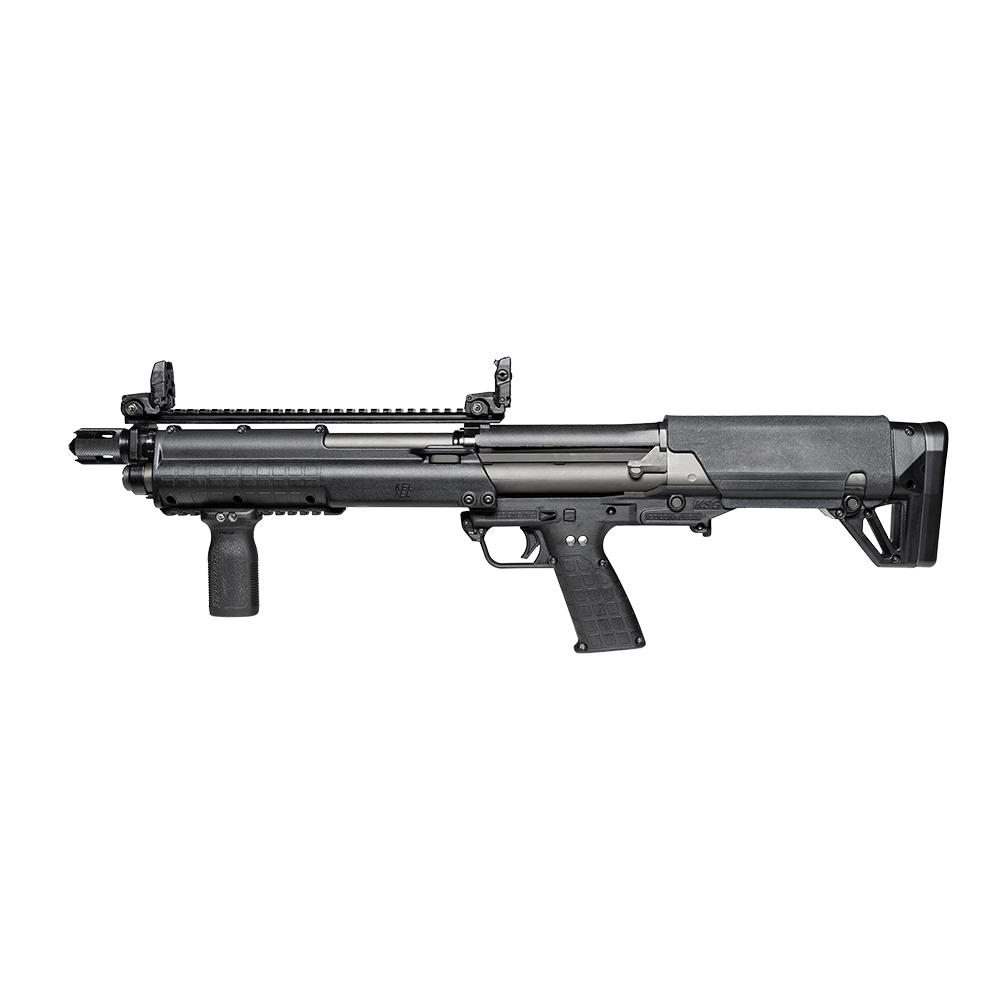 Kel-Tec KSG Shotgun Defender 12 ga 3" Chamber 14rd(7+7) Capacity 18.5" Barrel Black Magpul Flip Up Sights/Carlson Compensator Picture of Kel-Tec Cnc Industries Inc. KEL-TEC KSG DEFENDER 12ga Carlson Comp MagPul Flip Sight Set & Vert Grip