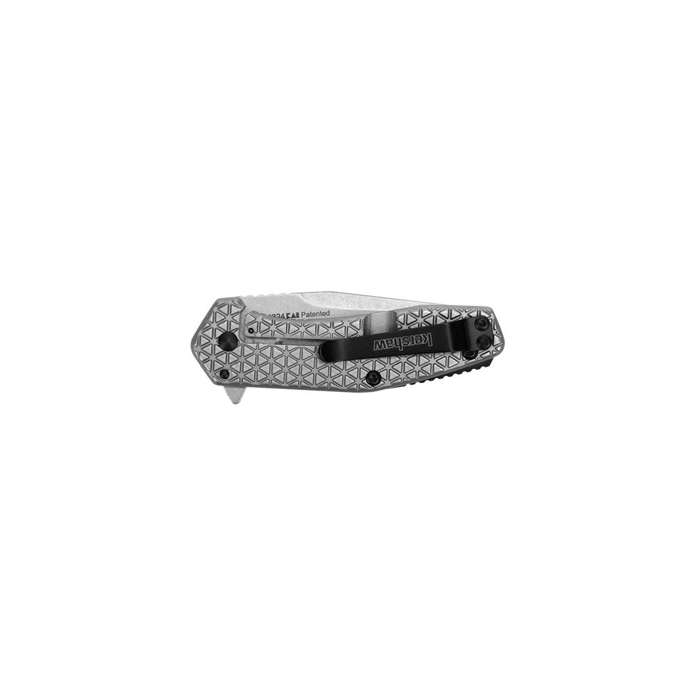Kershaw Cathode Folding Knife 2-1/4" American Tanto Blade Silver Picture of Kershaw Knives Kershaw Cathode Assisted Opening Flipper Knife (2.25" Stonewash)