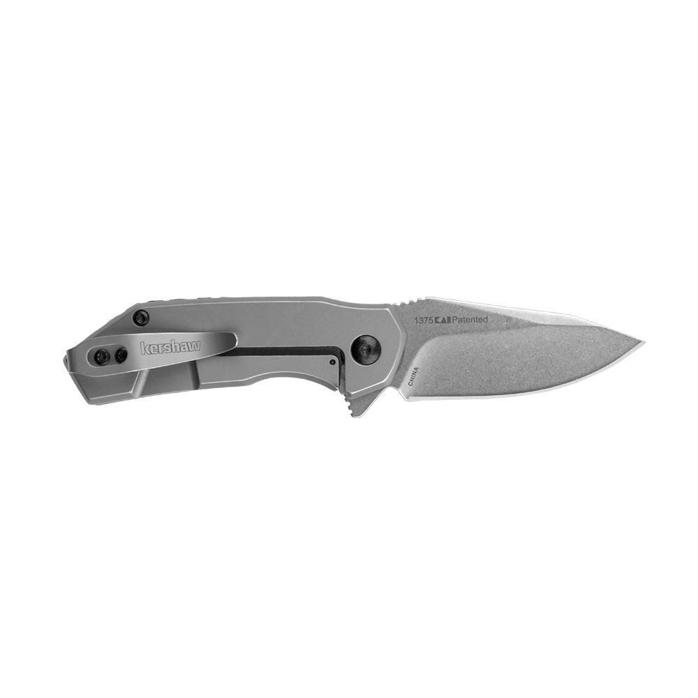 Kershaw Valve Folding Knife 2-1/4" Drop Point Blade Silver Picture of Kershaw Knives Kershaw Valve Frame Lock Knife Bead Blast Stainless Steel (2.25" Stonewash)