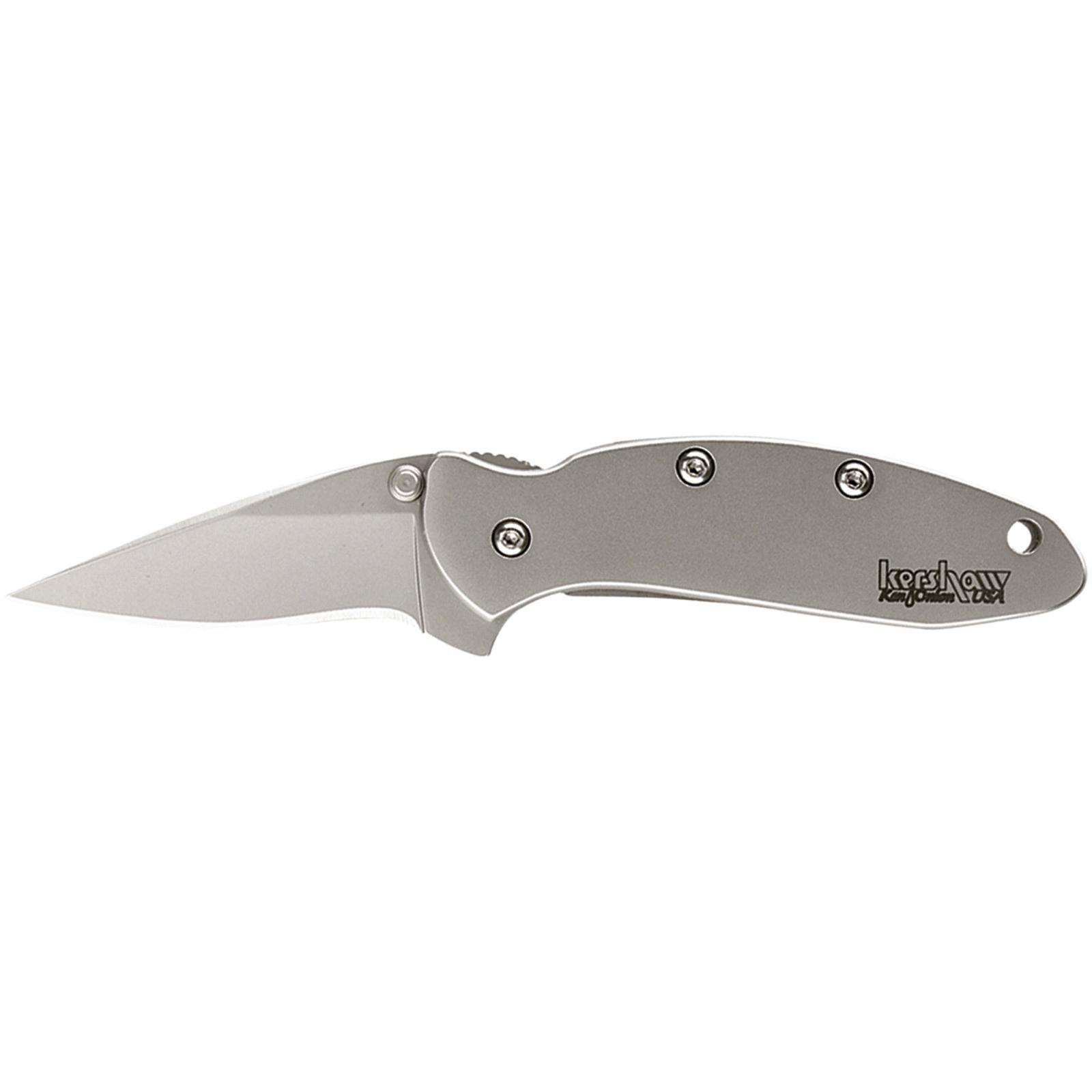 Kershaw Ken Onion Chive Folding Knife 1-9/10" Drop Point Blade Silver Picture of Kershaw Knives Kershaw Chive Assisted Opening Knife (1.94" Bead Blast)
