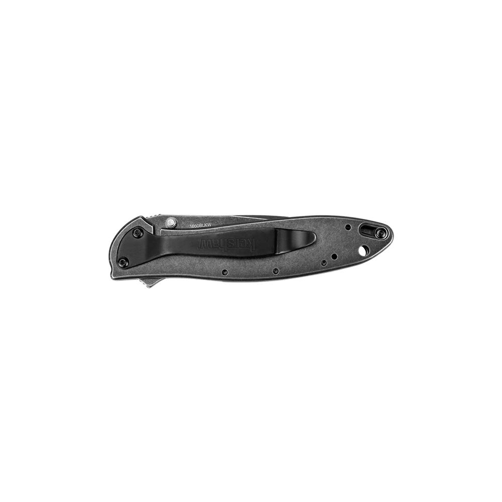 Kershaw Leek Folding Knife 3" Drop Point Blade Black Picture of Kershaw Knives Kershaw Leek Assisted Opening Knife (3" BlackWash)