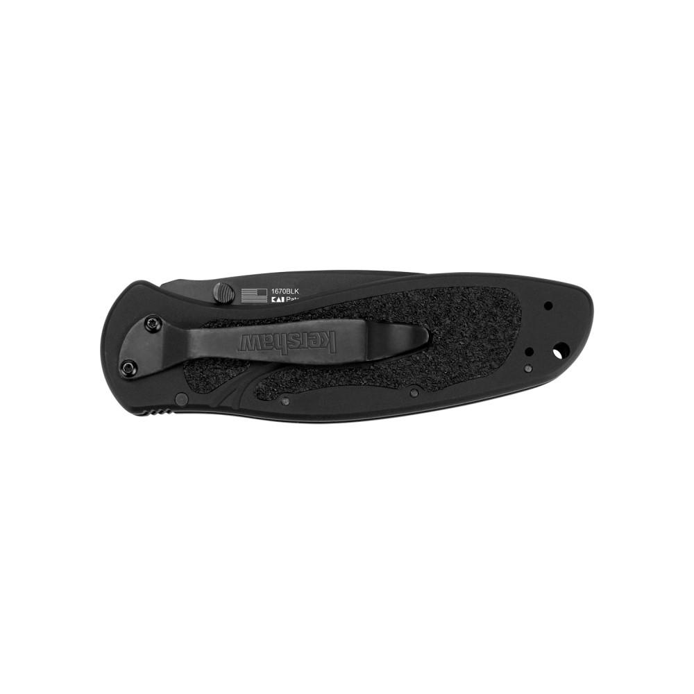 Kershaw Blur Assisted Folding Knife 3-4/10" Drop Point Blade Black Picture of Kershaw Knives KERSHAW Ken Onion Blur Assisted Folding Knife 3-3/8" Black Plain