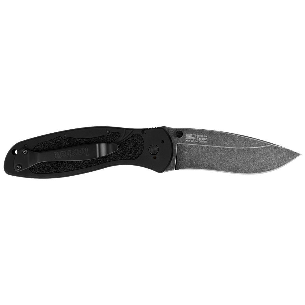 Kershaw Blur Folding Knife 3-2/5" Drop Point Blade Black Picture of Kershaw Knives Kershaw Blur Assisted Opening Knife Black (3.375" BlackWash)