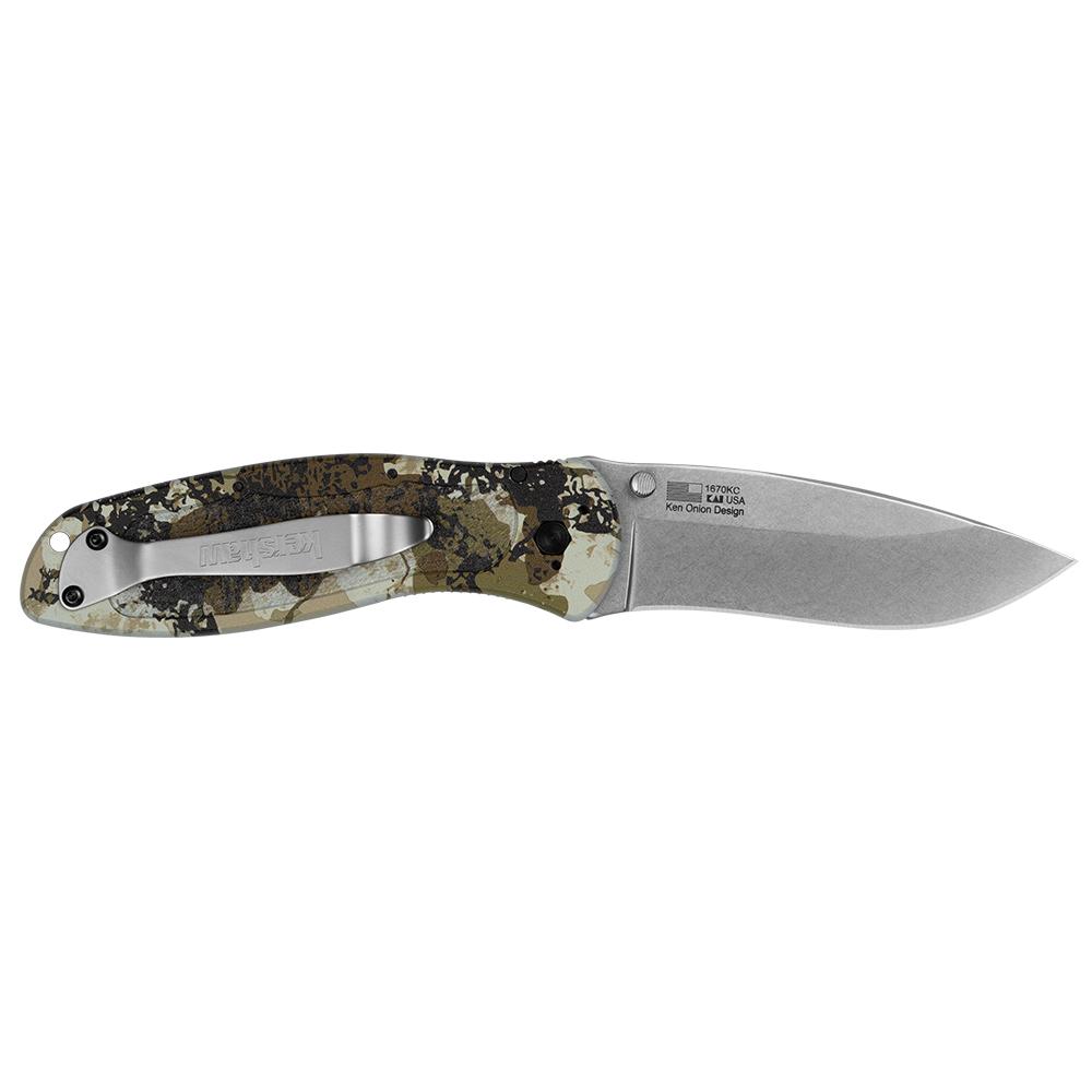Kershaw Blur Folding Knife 3-2/5" Drop Point Blade King's Camo Picture of Kershaw Knives KERSHAW BLUR KINGS CAMO SW 3.4IN THMB STD FOLDER