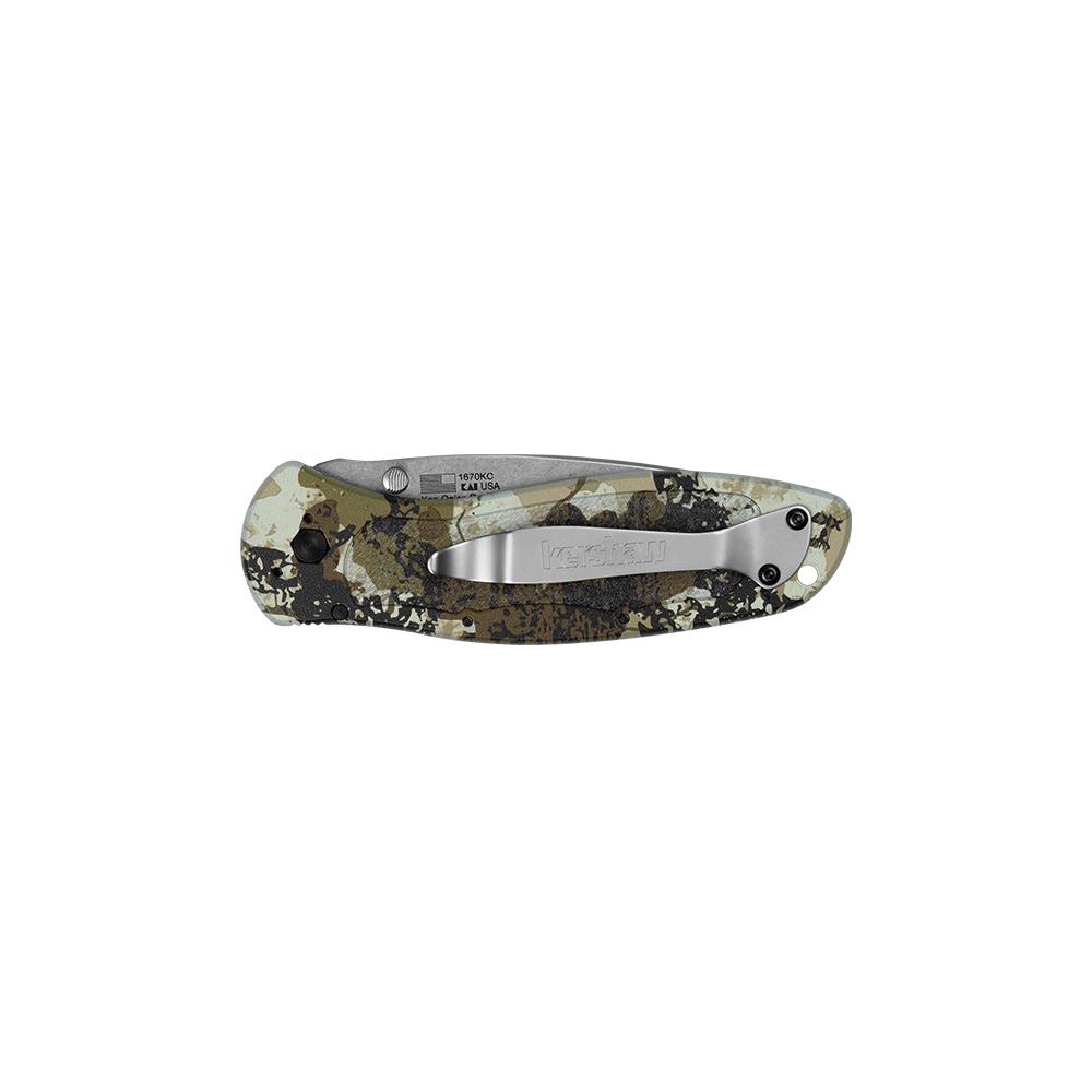Kershaw Blur Folding Knife 3-2/5" Drop Point Blade King's Camo Picture of Kershaw Knives KERSHAW BLUR KINGS CAMO SW 3.4IN THMB STD FOLDER