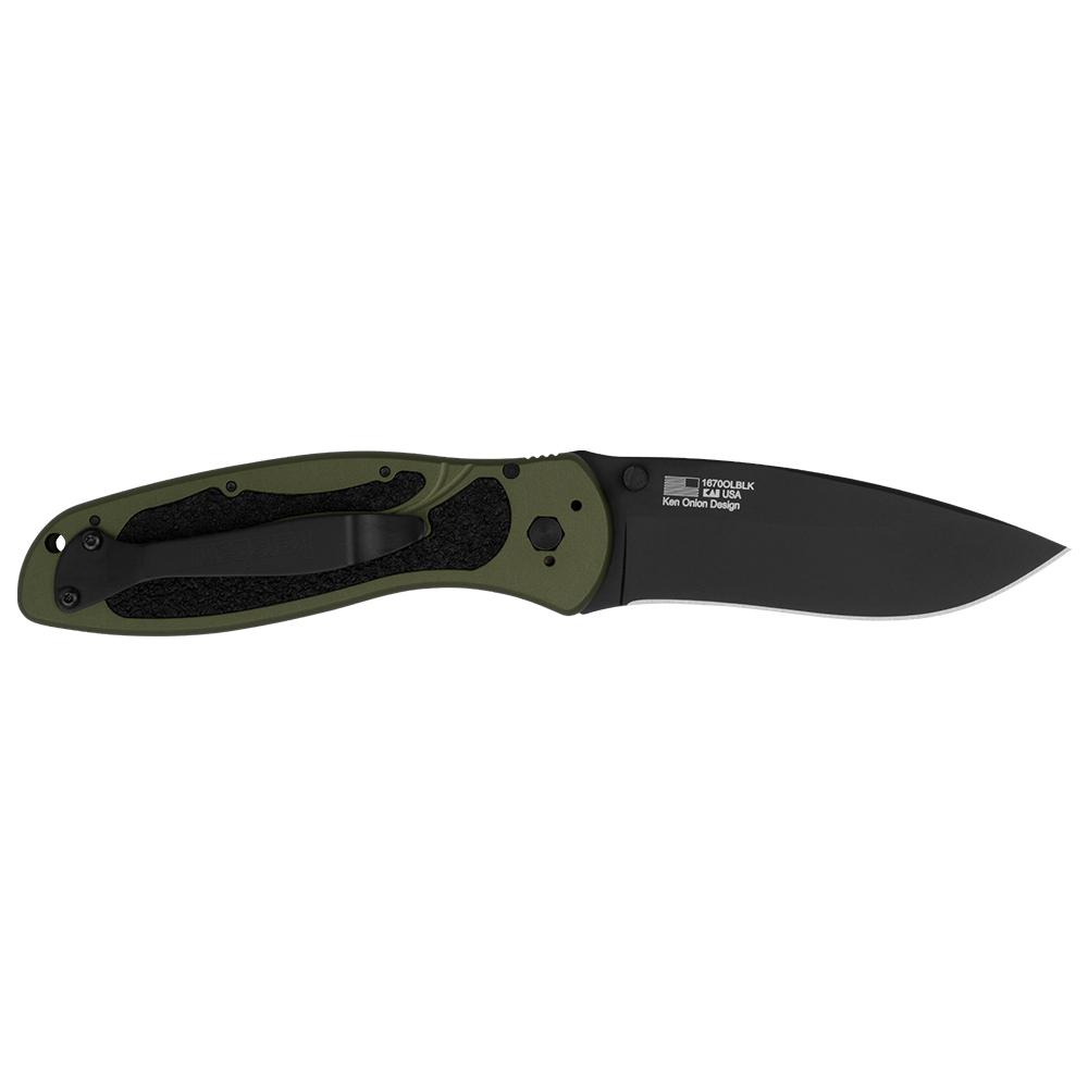 Kershaw Blur Folding Knife 3-2/5" Drop Point Blade Olive Drab Picture of Kershaw Knives Kershaw Blur Assisted Opening Knife Olive (3.375" Black)