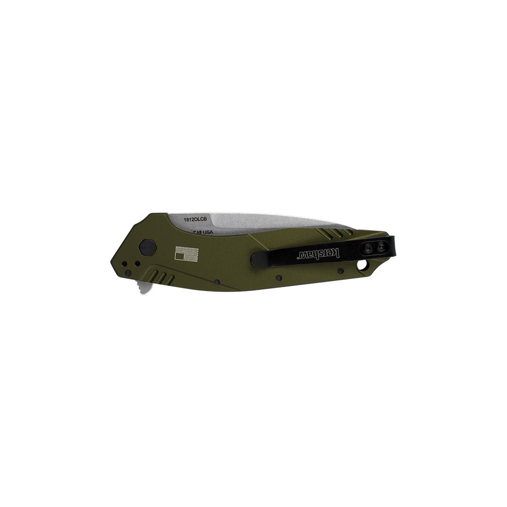 Kershaw Dividend Folding Knife 3" Drop Point Blade Olive Picture of Kershaw Knives Kershaw Dividend Assisted Opening Knife Olive (3" Composite)