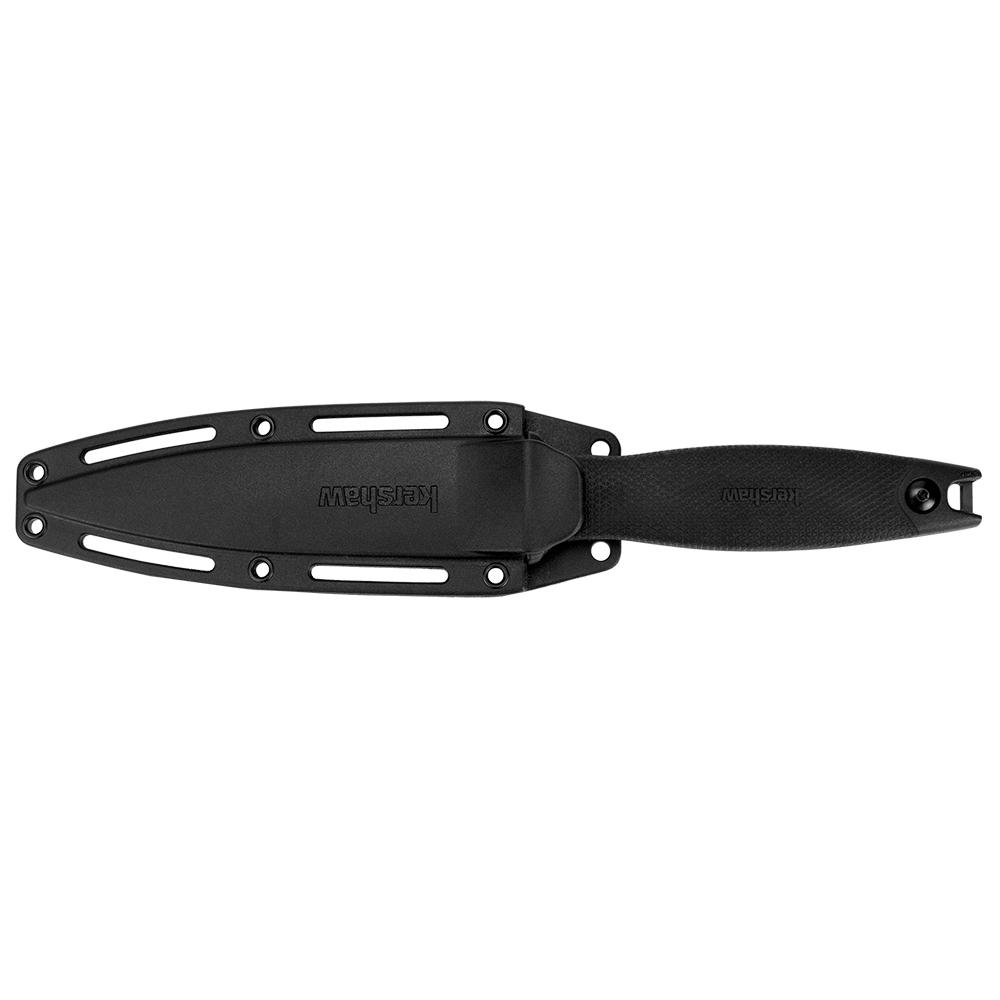 Kershaw Secret Agent Fixed Boot Knife 4-2/5" Spear Point Black with Sheath Picture of Kershaw Knives Kershaw Secret Agent Boot Knife (4.4" Black)