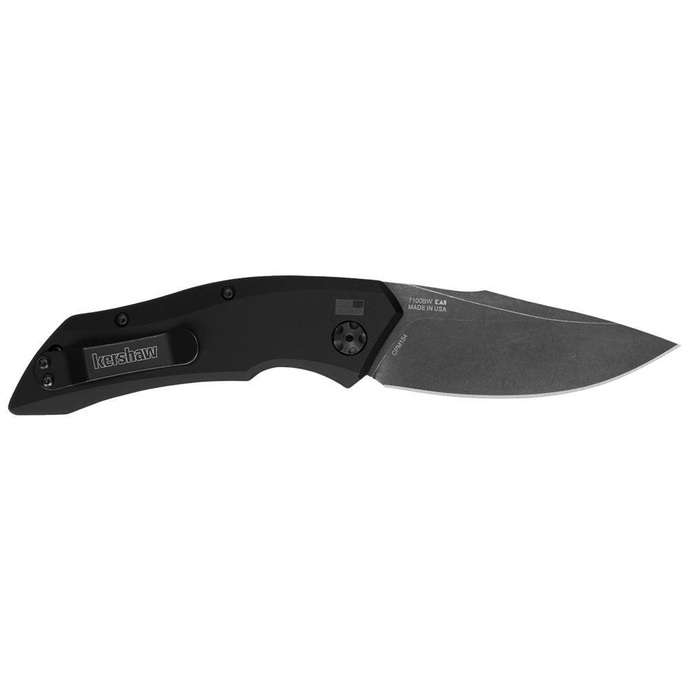 Kershaw Launch 1 Automatic Folding Knife 3-2/5" Drop Point Blackwash Picture of Kershaw Knives Kershaw Launch 1 Automatic Knife Black Aluminum (3.4" BlackWash)