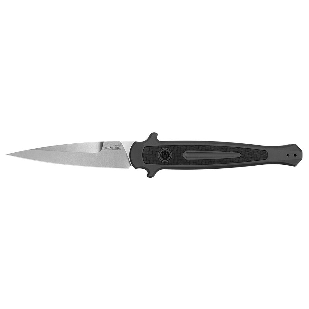 Kershaw Launch 8 Automatic Knife 3-1/5" Spear Point Blade Black Picture of Kershaw Knives Kershaw Launch 8 Stiletto Automatic Knife Gray/CF (3.5" Stonewash)
