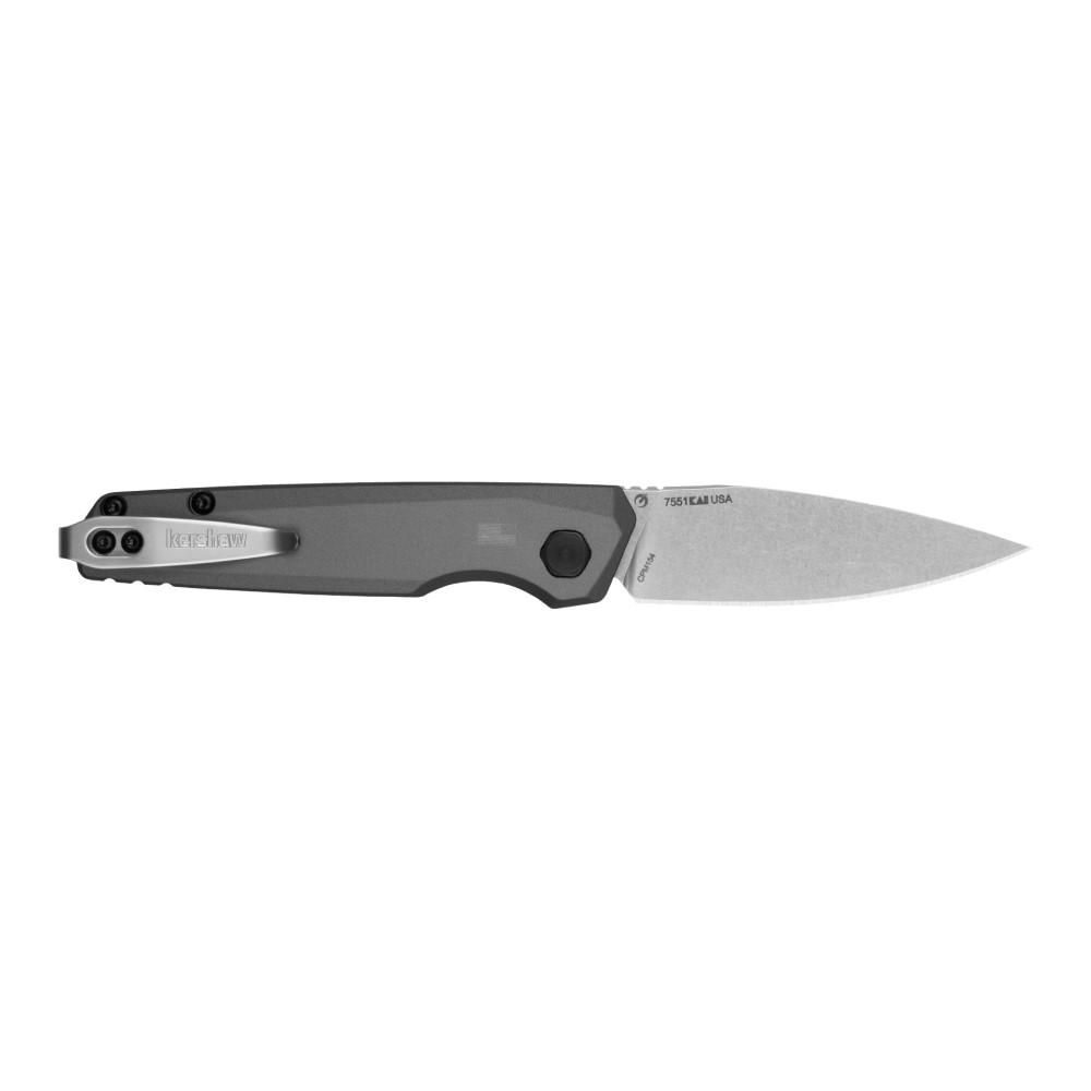Kershaw Launch 18 Automatic Folding Knife 2-8/10" Spear Point Blade Grey Picture of Kershaw Knives KERSHAW LAUNCH 18 AUTOMATIC (STONEWASHED 2.79")