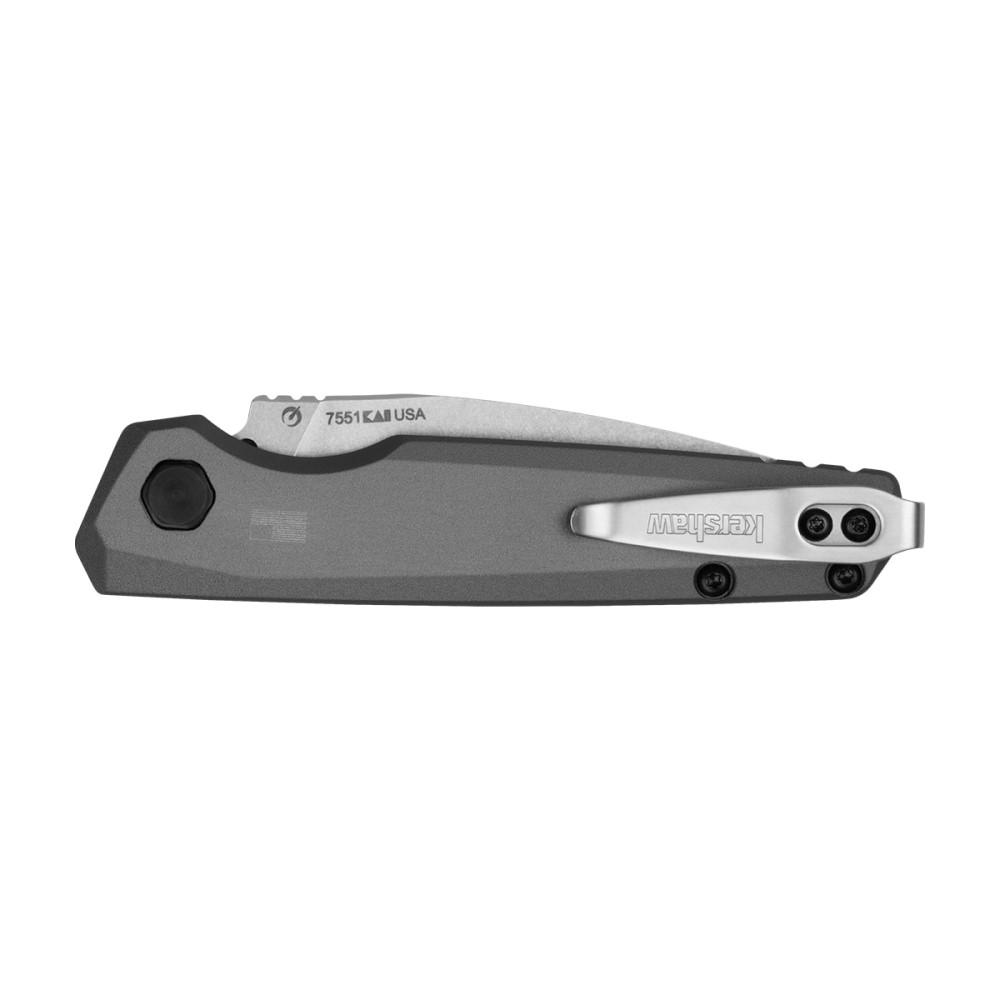 Kershaw Launch 18 Automatic Folding Knife 2-8/10" Spear Point Blade Grey Picture of Kershaw Knives KERSHAW LAUNCH 18 AUTOMATIC (STONEWASHED 2.79")