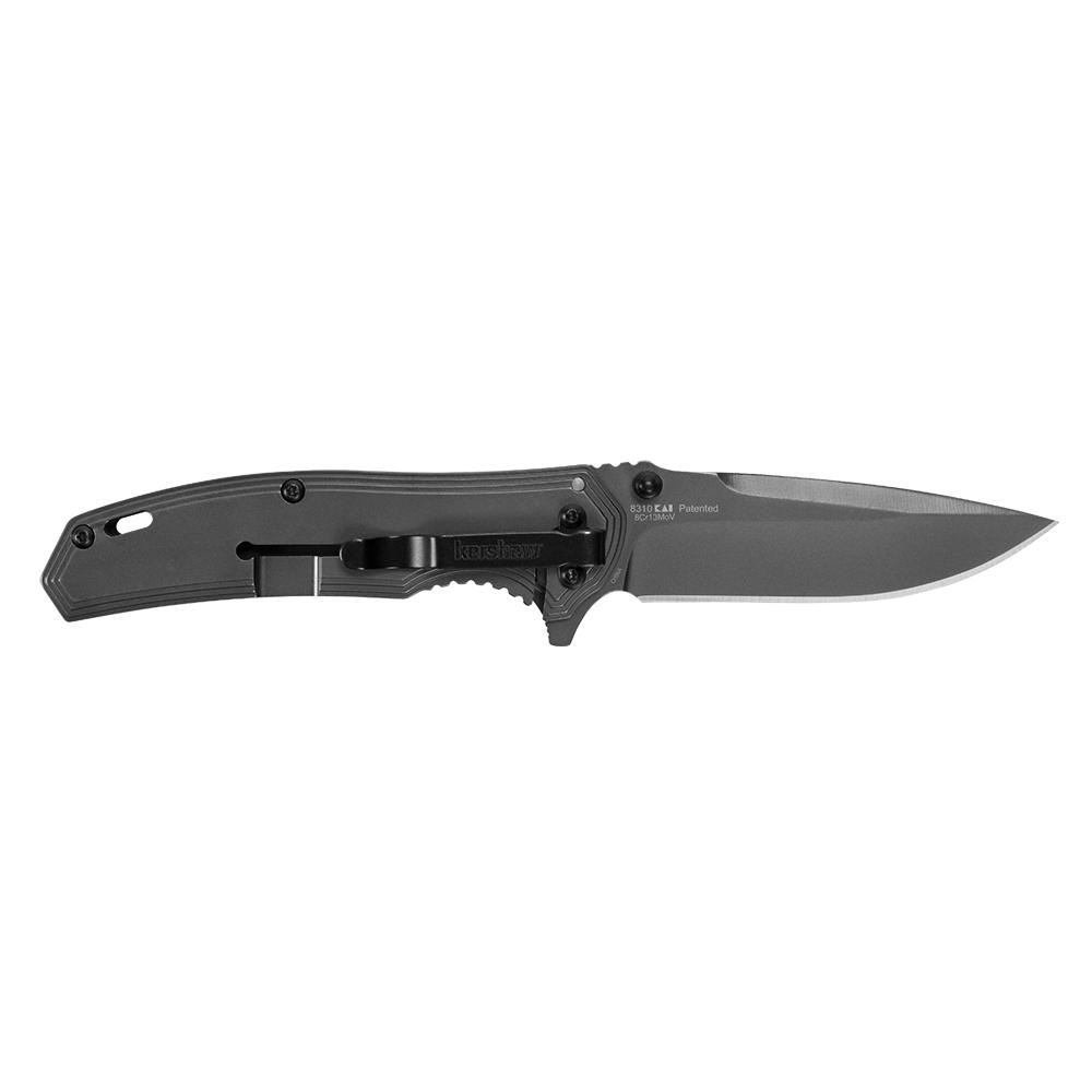 Kershaw Fringe A/O Frame Lock Knife 3" Drop Point Blade Grey Picture of Kershaw Knives Kershaw Fringe A/O Frame Lock Knife Gray SS/Carbon Fiber (3" Gray)