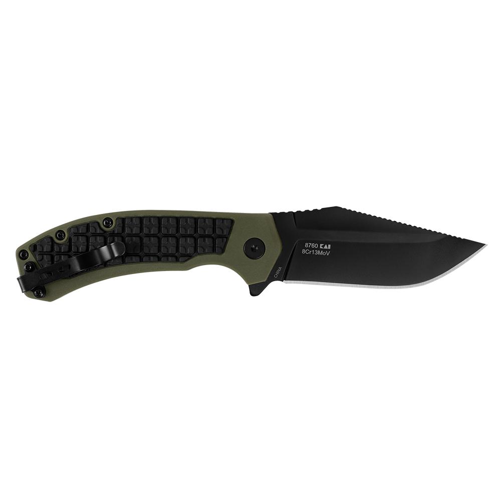 Kershaw Faultline Folder Knife 3" Drop Point Blade Olive Picture of Kershaw Knives Kershaw Faultline Liner Lock Knife Green/Black GFN (3" Black)