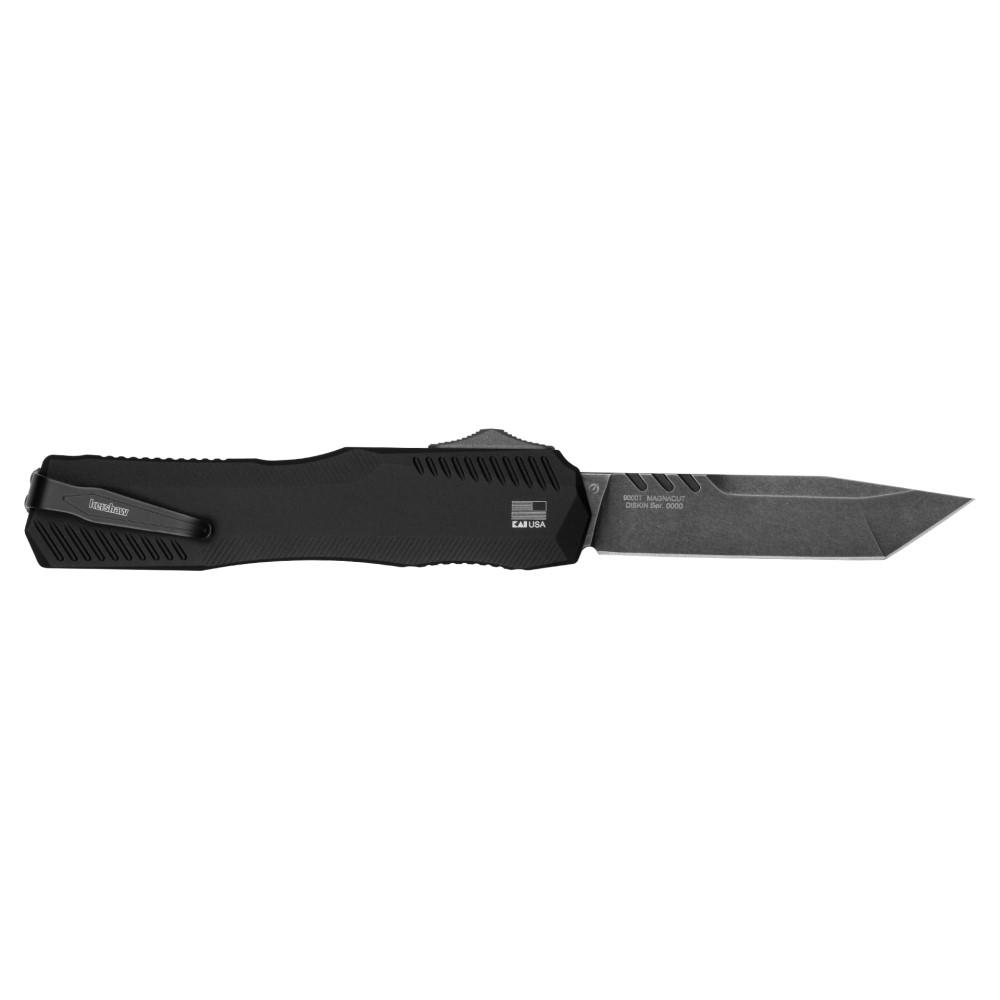 Kershaw Livewire Automatic Knife 3-3/10" Tanto Blade Black Picture of Kershaw Knives KERSHAW LIVEWIRE AUTOMATIC ALUM BLK/MAGNACUT (TANTO BW 3.3")
