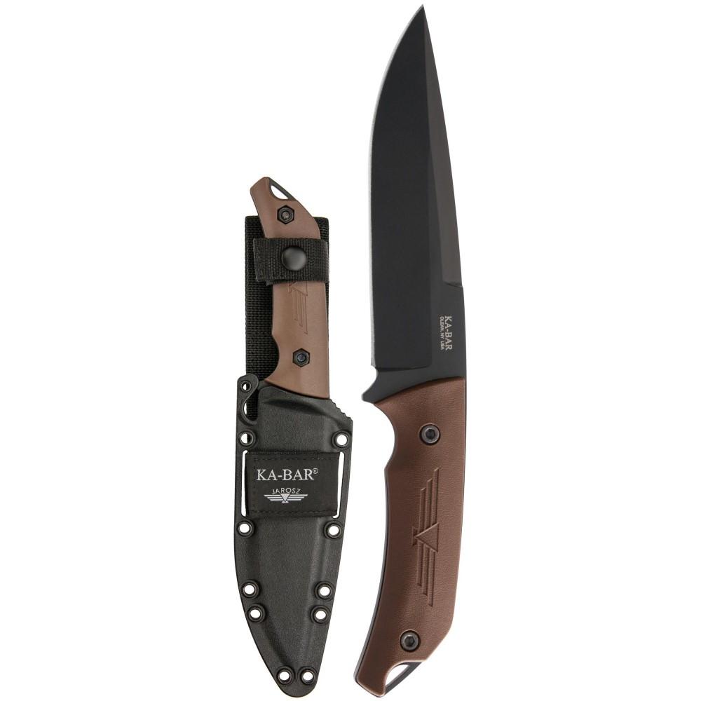 Ka-Bar Jarosz Turok Fixed Knife 6-1/4" Clip Point Blade Brown Picture of Ka-Bar Knives Inc. JAROSZ TUROK STR EDGE
