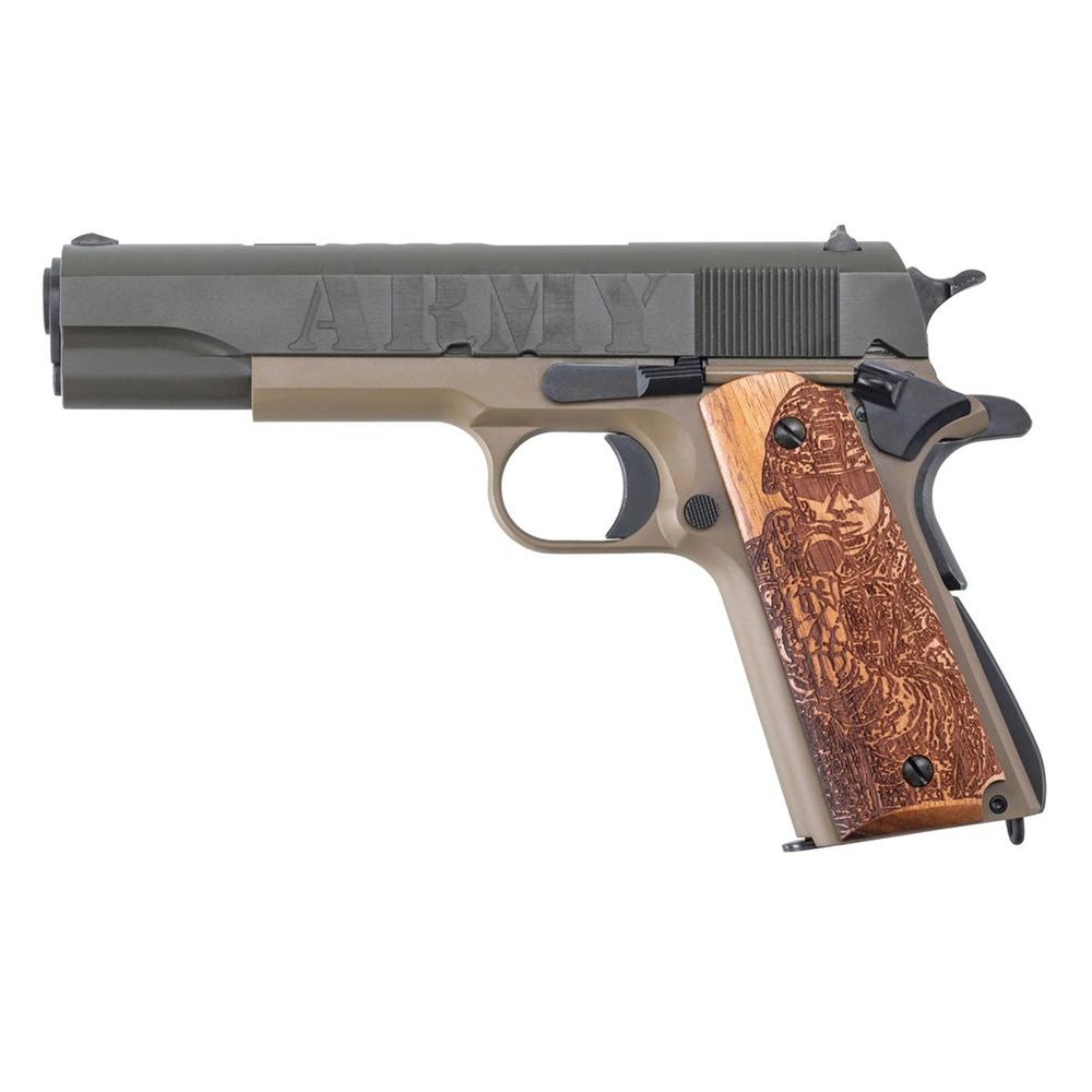 Auto Ordnance Army 250th Special Edition Handgun .45 ACP 7rd Magazine 5" Barrel Wood Grip Picture of Kahr Arms Auto Ord Army 250th Anniv 1911 45ACP 7Rd 5In Wood Grip