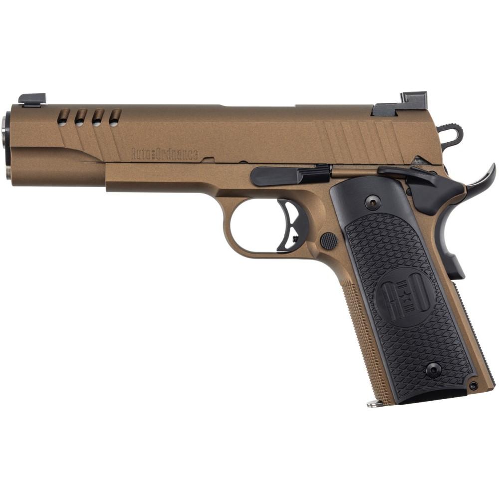 Auto-Ordnance 1911A1 Handgun 45 ACP 7rd Magazine 5" Barrel Burnt Bronze Night Sights Picture of Kahr Arms Auto-Ordnance 1911 45cal 5in Barrel Burnt Bronze 7rd Mag