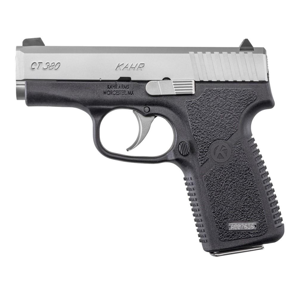 Kahr Arms CT380 Handgun .380 ACP 7rd Magazine 3" Barrel Black with Silver Slide Picture of Kahr Arms CT380 3IN BARREL BLK POLY FRAME