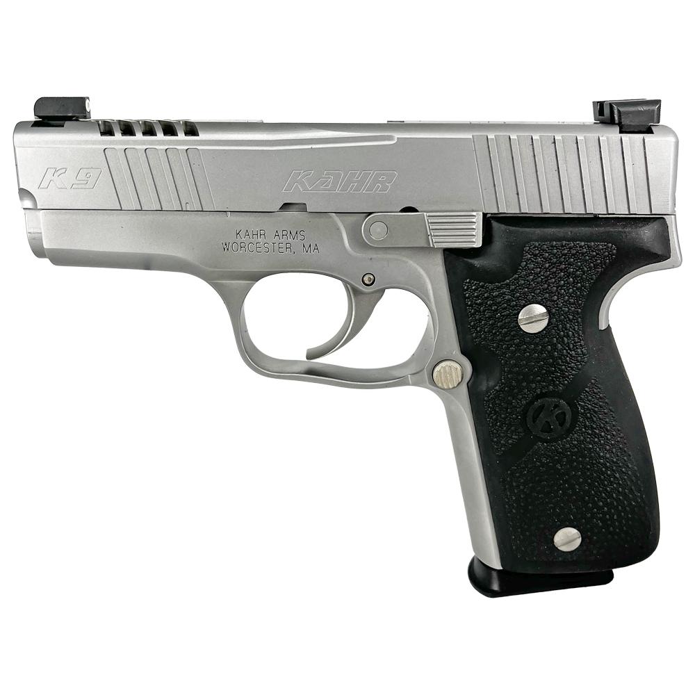 Kahr K9 Limited Edition Cut Out Stainless Steel Slide Handgun 9mm Luger 7rd Magazines 3.6" Barrel TruGlo Sights Picture of Kahr Arms K9 Limited Edition 3.5" barrel 9mm machined cut-out ss slide TruGlo Trit
