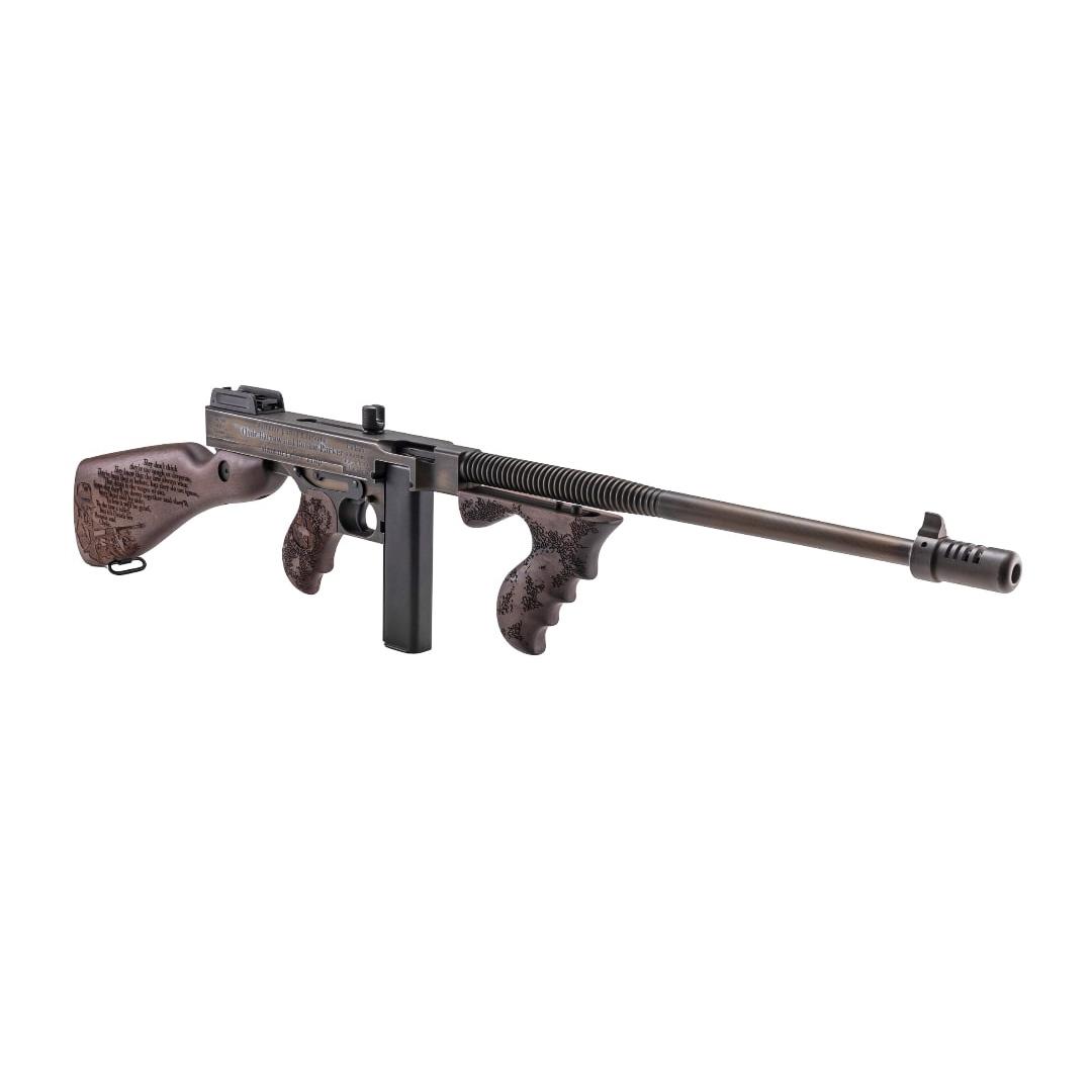 Thompson 1927A1 "Bonnie & Clyde" Carbine .45 Auto 20rd Stick 50rd Drum Magazines 18" Barrel Wood Stock Picture of Kahr Arms Auto-Ordnance 1927A-1 45cal 18'' Brl Bonnie & Clyde 50rd Drum & 20rd Mag