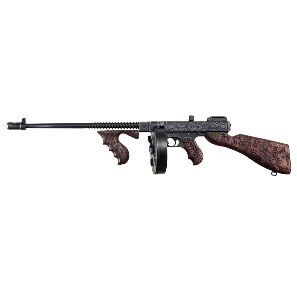 Thompson 1927A1 "Roaring 20's" Carbine .45 Auto 20rd Stick 50rd Drum Magazines 18" Barrel Wood Stock Picture of Kahr Arms Auto-Ordnance 1927A-1 45cal 18'' Brl Roaring 20's 50rd Drum & 20rd Mag