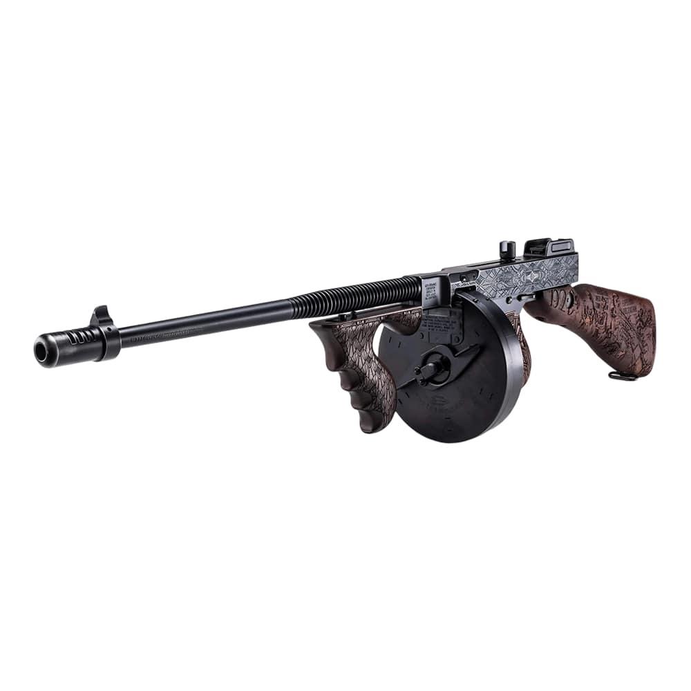 Thompson 1927A1 "Roaring 20's" Carbine .45 Auto 20rd Stick 50rd Drum Magazines 18" Barrel Wood Stock Picture of Kahr Arms Auto-Ordnance 1927A-1 45cal 18'' Brl Roaring 20's 50rd Drum & 20rd Mag