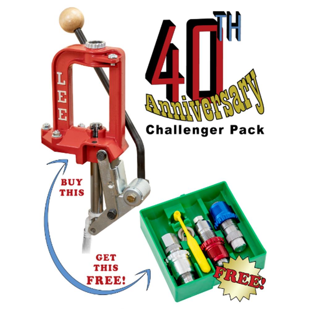 Lee Challenger III Single Stage Press 40th Anniversary Pack with Breech Carb 3-Die Set .44 Spl/.44 Mag Picture of Lee Precision Lee 44 SPL|44 MAG Challenger 40th Anv Pack w/Breech Lock Carbide 3-Die Set