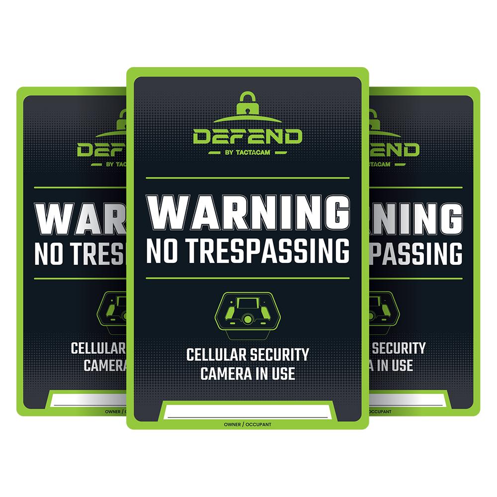 Tactacam Defend No Tresspassing Sign 3/ct