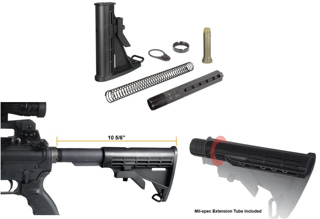 Leapers UTG PRO Made in USA 6-Position Mil-spec Stock Assembly Picture of Leapers Inc. UTG PRO USA 6-POSITION MIL SPEC STOCK KIT BLK