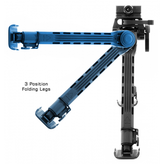 Leapers UTG Big Bore Full Stability Bipod 9"-14" Center Height Black Picture of Leapers Inc. UTG Bipod Big Bore Full Stability 9in-14in Center Height