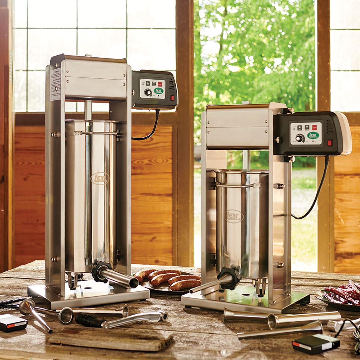 LEM Products Big Bite Motorized Sausage Stuffers - 30 lb. Picture of LEM Products LEM Products Big Bite 30lb w/Motor & 4 Stainless Steel Tubes