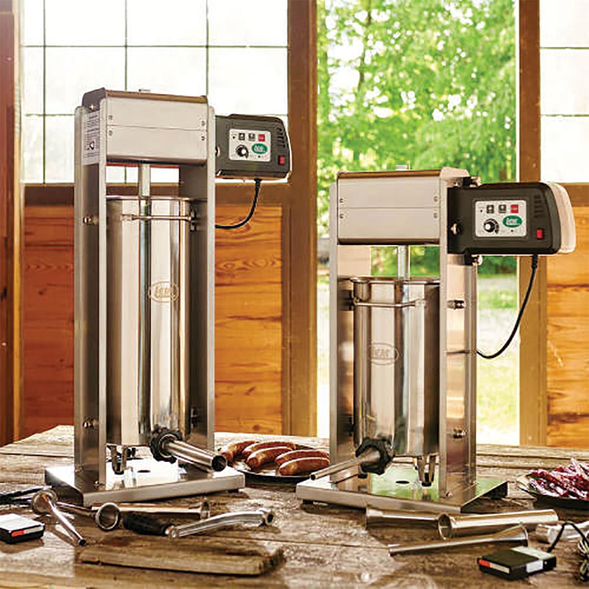 LEM Products Big Bite Motorized Sausage Stuffers - 20 lb. Picture of LEM Products LEM Products Big Bite 20lb w/Motor & 4 Stainless Steel Tubes