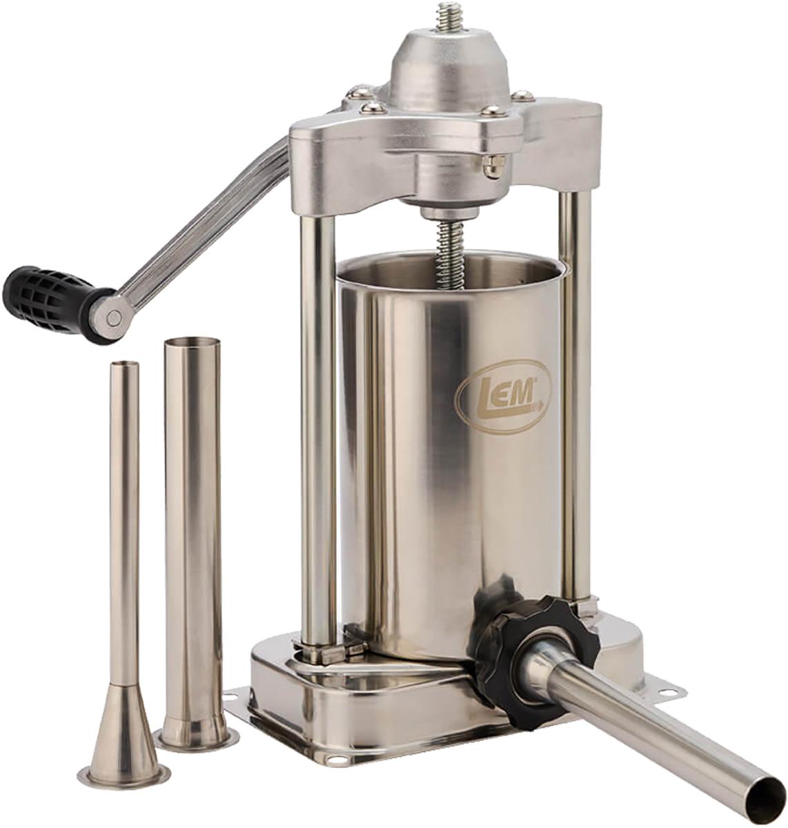 LEM Products Mighty Bite Vertical Sausage Stuffer - 5lb. Picture of LEM Products LEM Products Mighty Bite 5lb Vert SS Stuffer w/Gear Box & New Style Gear
