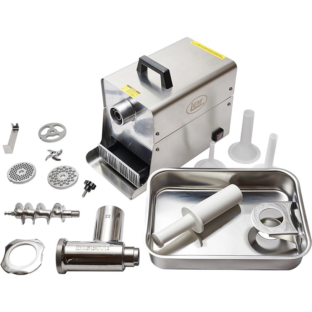 LEM Products #22 Big Bite Stainless Steel Electric Grinder Picture of LEM Products LEM Products Big Bite LEM no.22 1HP Stainless Steel Electric Grinder